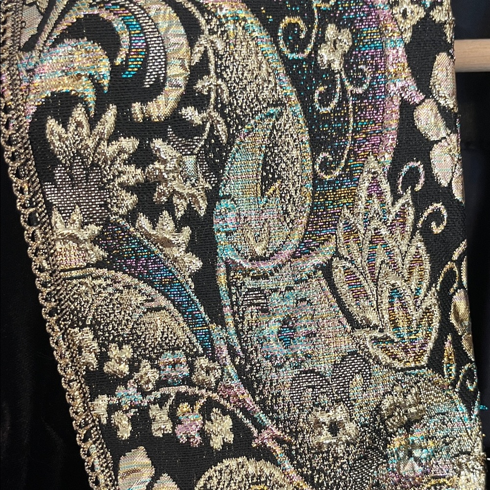 Scott McClintock Vintage Black Velvet Jacket w/ Gold Brocade Collar, Bow & Cuffs - Picture 4 of 9